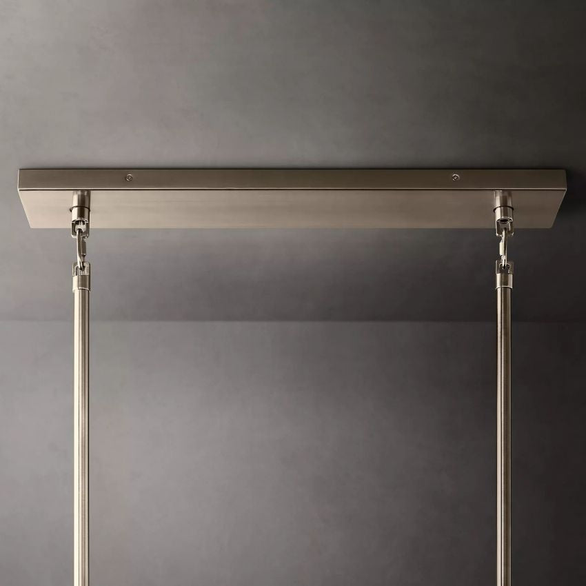 Murano Clear Glass Tiered Rectangular Chandelier - Yami Lightings