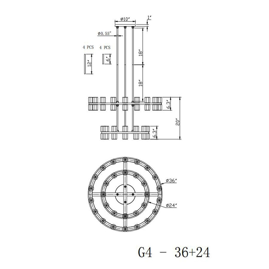 Industrial Round Two-Tier Chandelier (32")