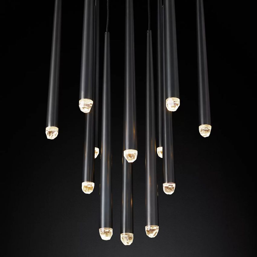 Artemis Round Tapered Tubular Chandelier 24" - Yami Lightings
