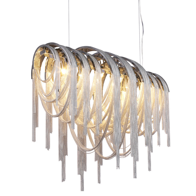 Aurora Luxury Aluminum Chain Tassel Chandelier - Yami Lightings