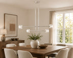Demeart Mobile Linear Brass Chandelier with YMceted Glass Shades