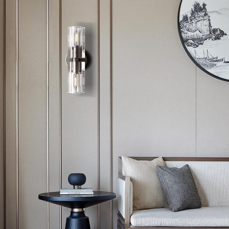 Industrial Crystal Glass Cup Linear Wall Sconce - Yami Lightings