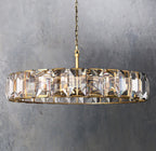 Faceted Crystal Glass Round Chandelier D60" - Yami Lightings