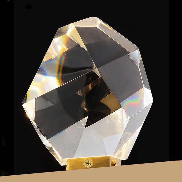 Aurelia Modern Faceted Crystal Brass Wall Sconce - Yami Lightings