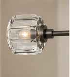 Demeart Mobile Linear Brass Chandelier with YMceted Glass Shades