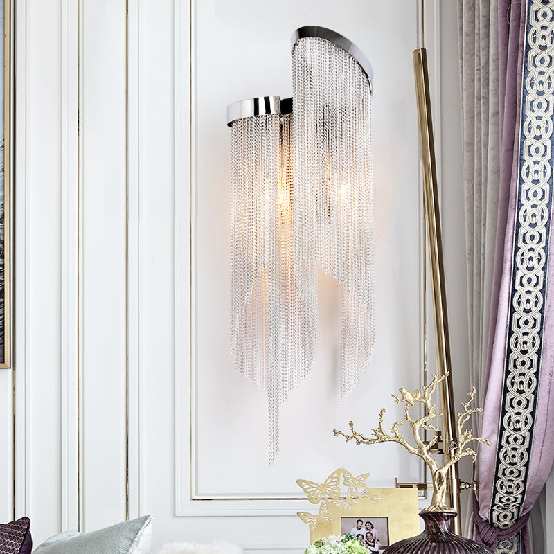 Fiona Aluminum Chain Tassel Wall Sconce - Yami Lightings