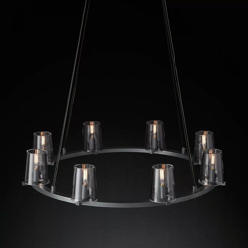 Penelope Modern Clear Glass Round Chandelier - Yami Lightings