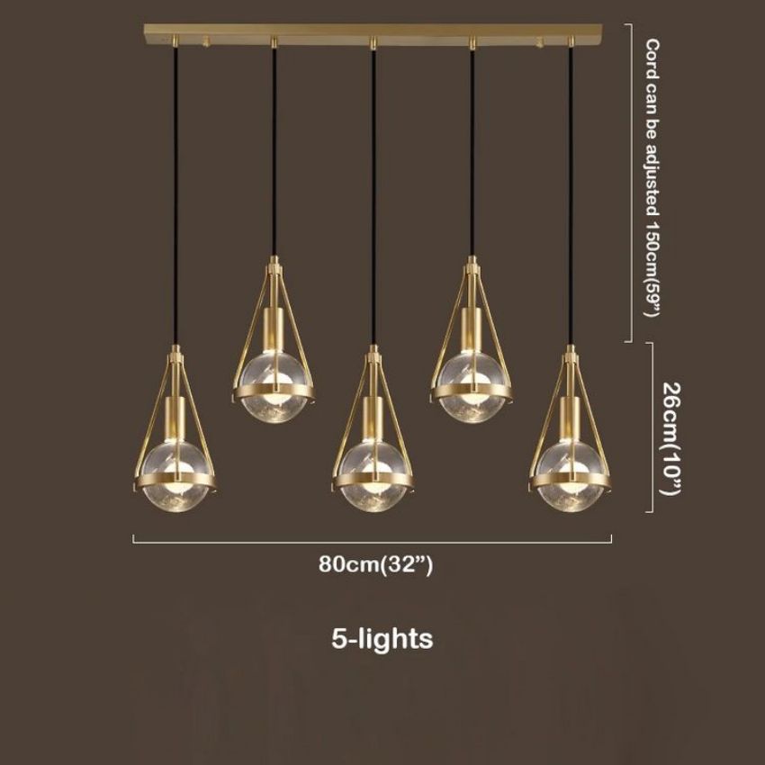 Crystal Metal Pendant Lights Dining Room Chandeliers - Yami Lightings
