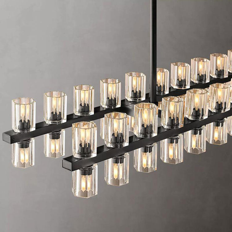 Industrial Rectangular Crystal Chandelier - Yami Lightings