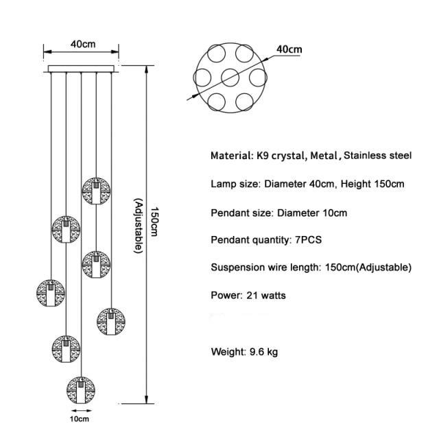 Adonis Suspension Water Drop Chandelier - Yami Lightings