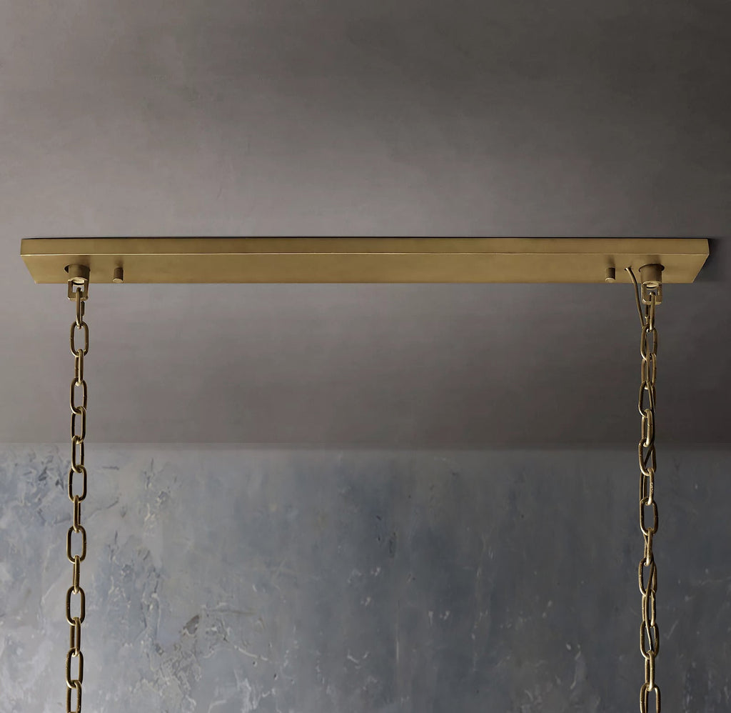 Faceted Crystal Glass Rectangular Chandelier L62" - Yami Lightings