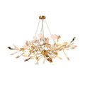 Gingko Porcelain Petal Brass Branch Chandelier - Yami Lightings
