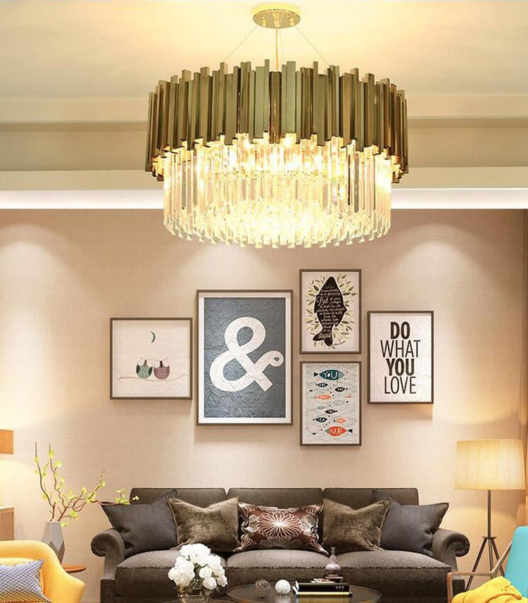 Elian Round Crystal Chandelier - Yami Lightings