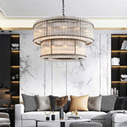Marcia Glass TWO-TIER Round Chandelier D48" - Yami Lightings