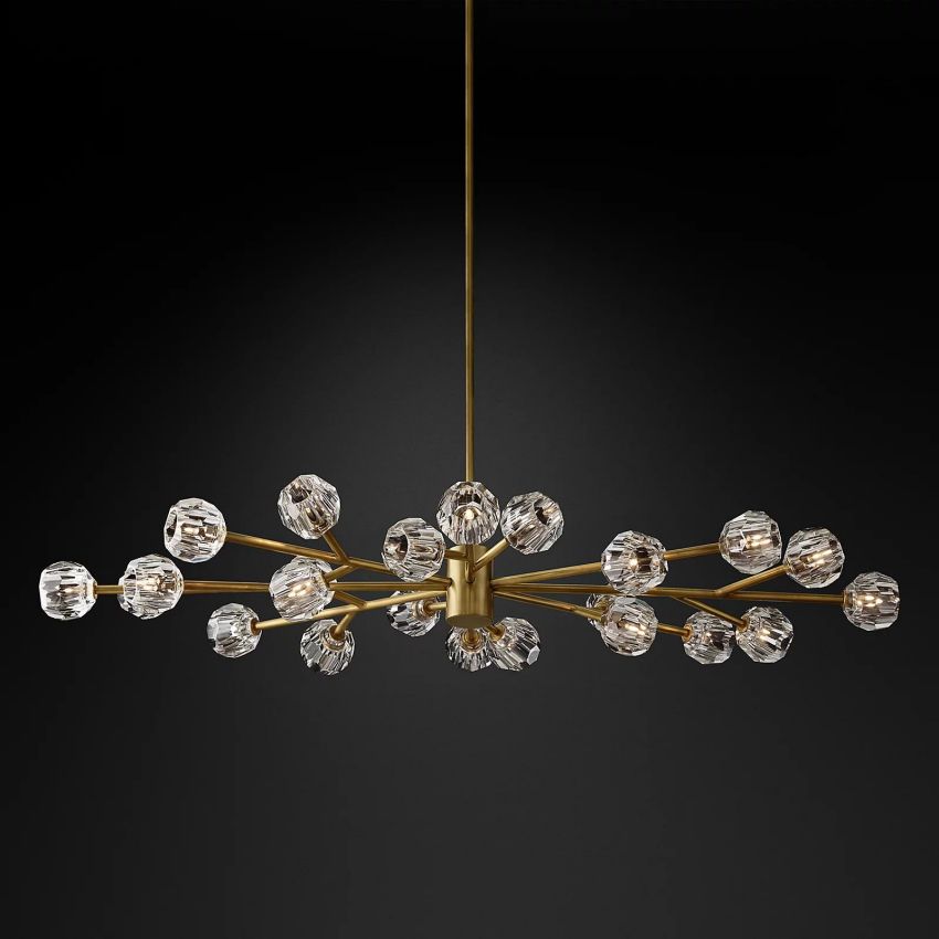 Belle De Crystal Ball Oval Chandelier 72" - Yami Lightings