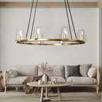 Penelope Modern Clear Glass Round Chandelier - Yami Lightings
