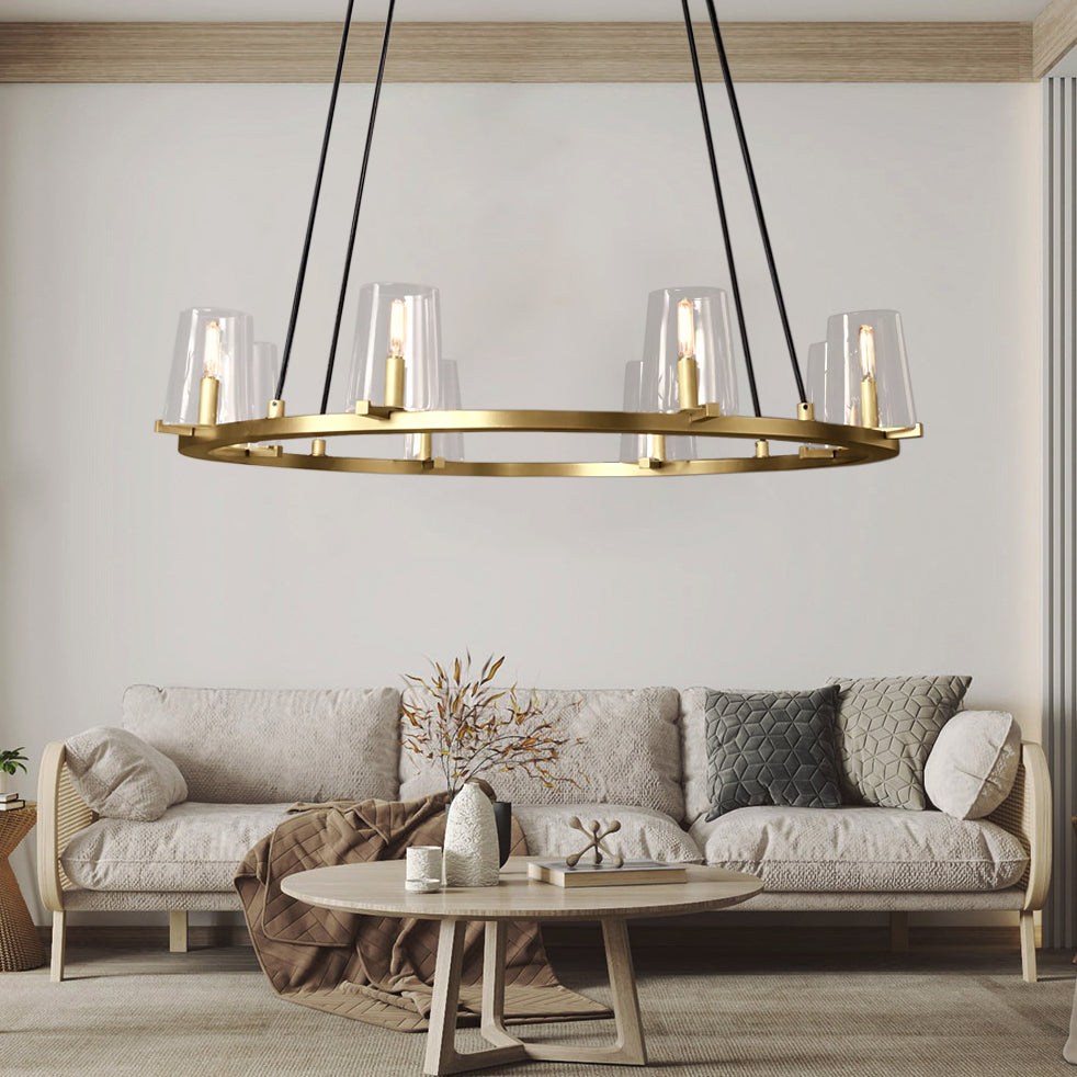 Penelope Modern Clear Glass Round Chandelier - Yami Lightings
