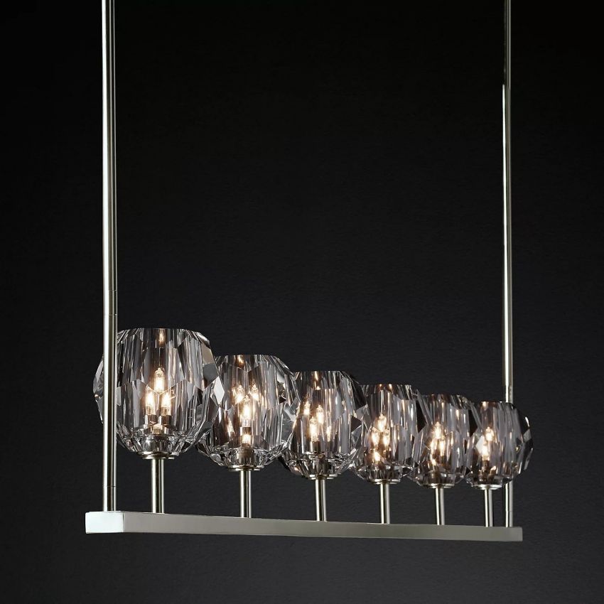 Belle De Crystal Linear Chandelier W 60" - Yami Lightings