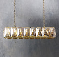 Faceted Crystal Glass Rectangular Chandelier L55" - Yami Lightings