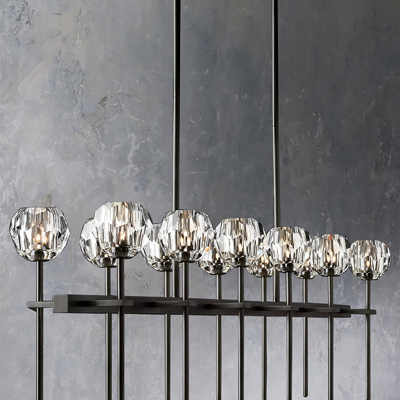 Belle De Crystal Double Linear Chandelier W 60" - Yami Lightings