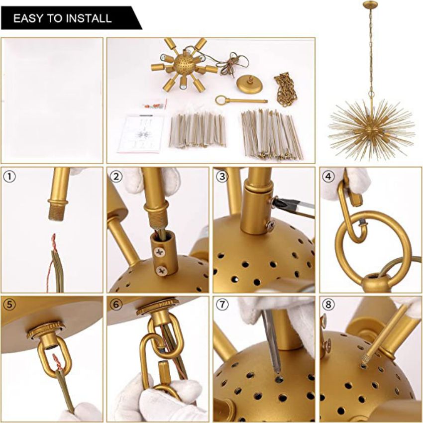 Starburst Chandelier 12-Light 24" - Yami Lightings