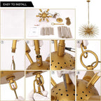 Starburst Chandelier 12-Light 24" - Yami Lightings