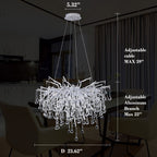 Doris Silver Branch Chandelier Light Fixture - Yami Lightings