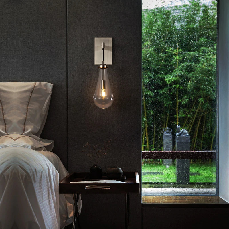 Raindrop Sconce Satin Nickel - Yami Lightings