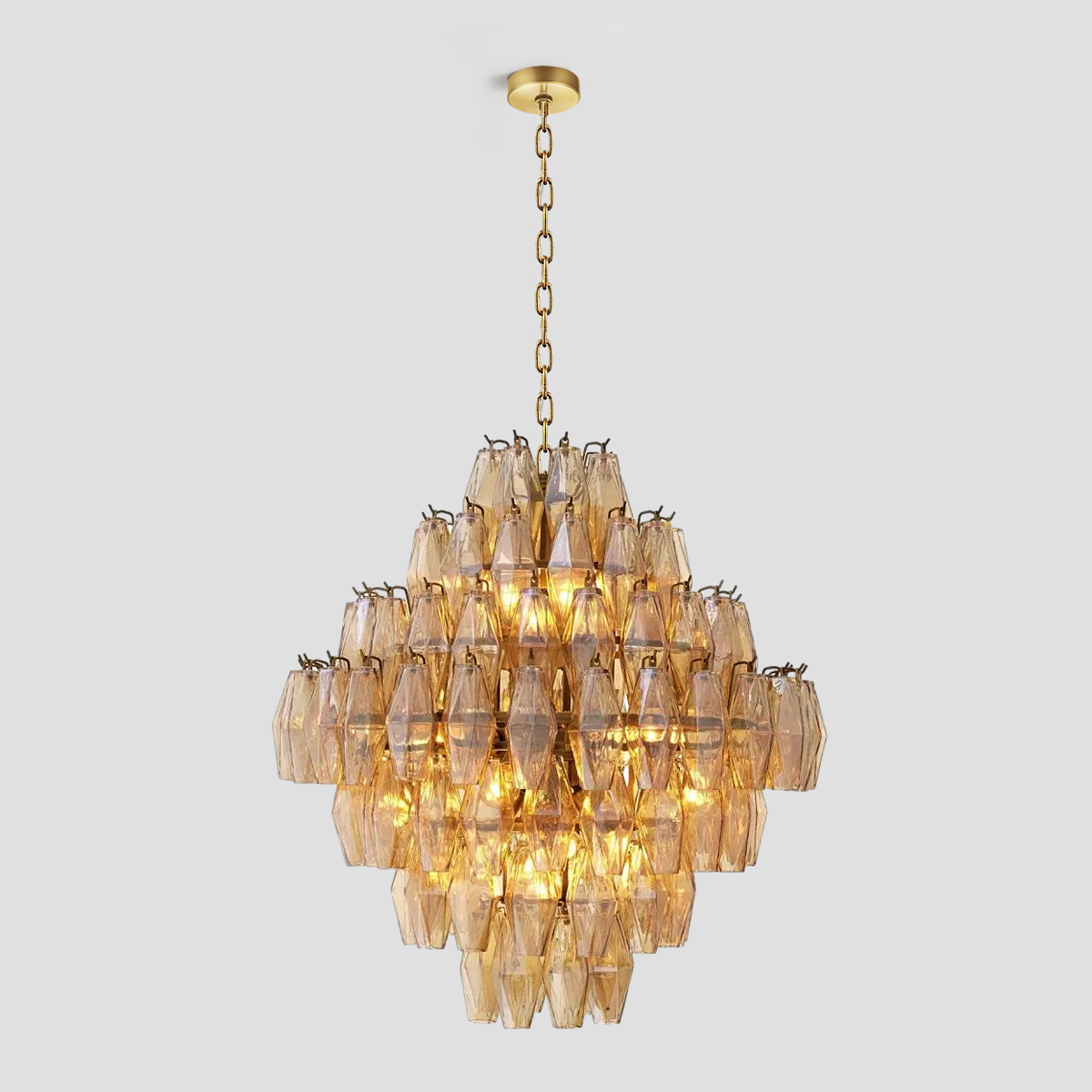 Merry Smoke Glass Large Chandelier