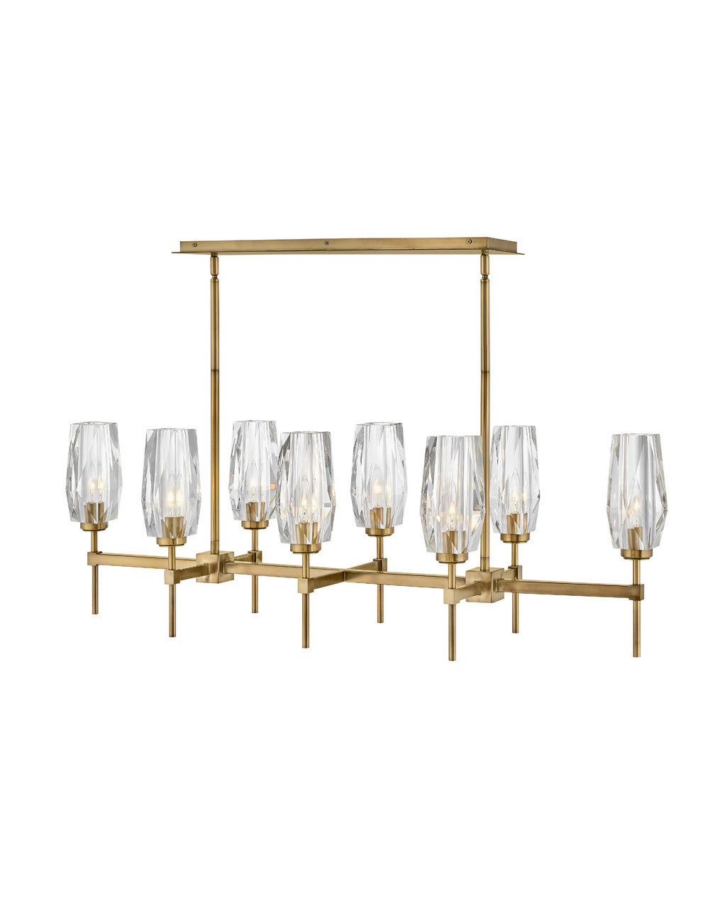 Possini Faceted Clear Crystal Linear Chandelier 8-Light