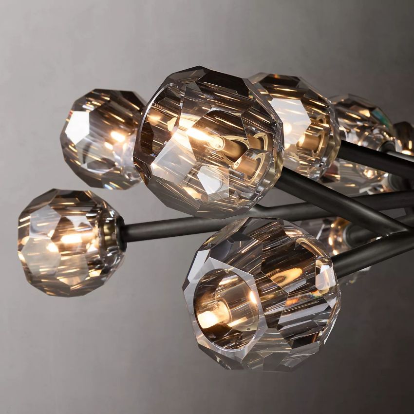 Belle De Crystal Ball Round Chandelier 48" - Yami Lightings