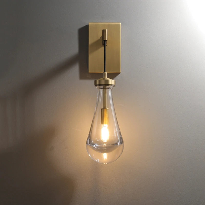 Raindrop Sconce VintageBrass - Yami Lightings