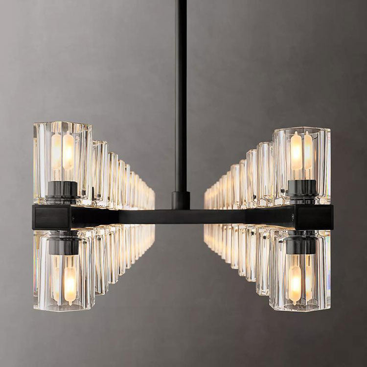 Industrial Rectangular Crystal Chandelier - Yami Lightings