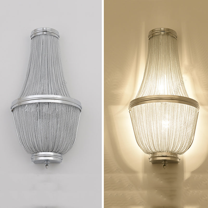 Aluminum Chain Wall Sconce In Living Room - Yami Lightings