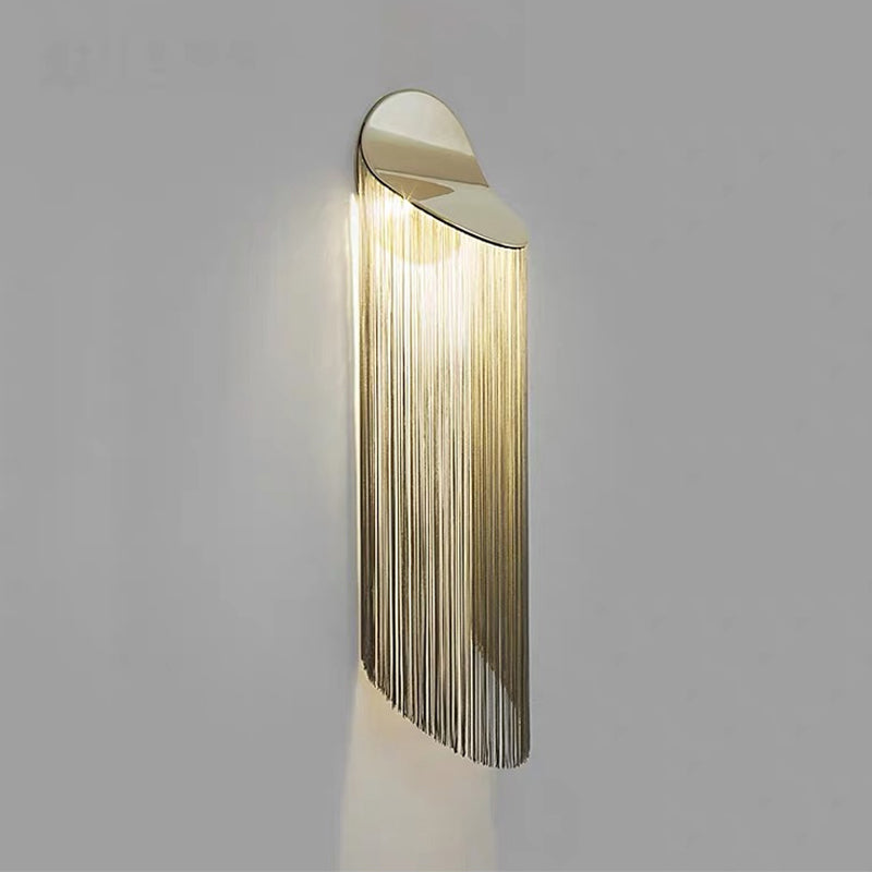 Indoor Decoration Wall Light Aluminum Chain Tassel Wall Sconce - Yami Lightings