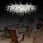 Doris Tree Branch Rectangle Chandelier Silver L45" - Yami Lightings