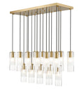 Stiffel Cylindrical Glass Linear Chandelier 17-Light