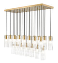 Stiffel Cylindrical Glass Linear Chandelier 23-Light 54"L