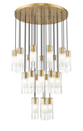 Stiffel Cylindrical Glass Round Chandelier 36"D