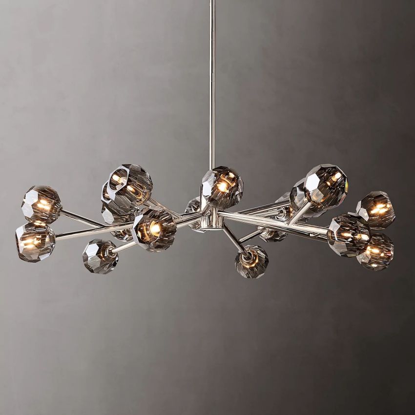Belle De Crystal Ball Round Chandelier 48" - Yami Lightings