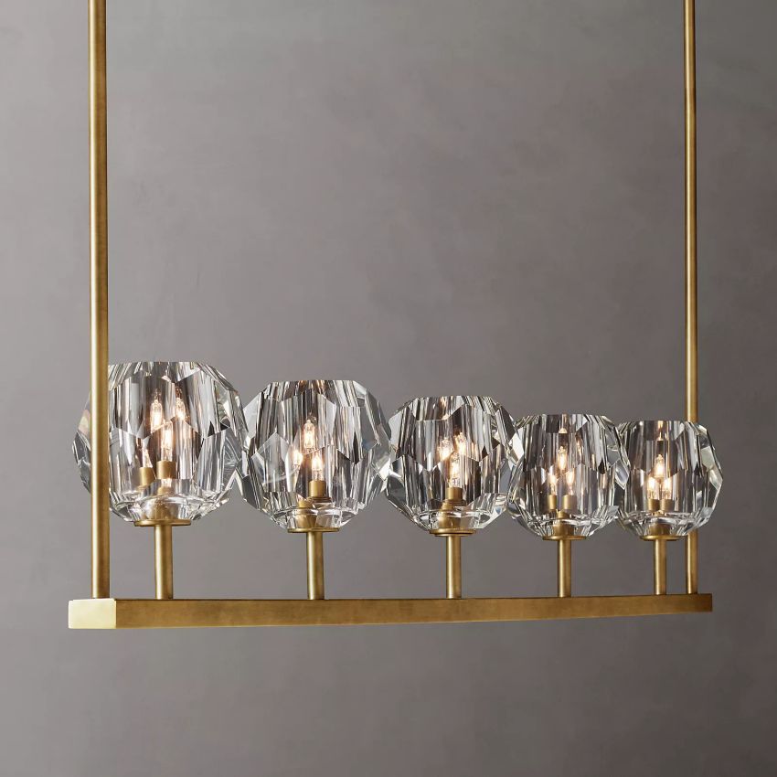 Belle De Crystal Linear Chandelier W 48" - Yami Lightings