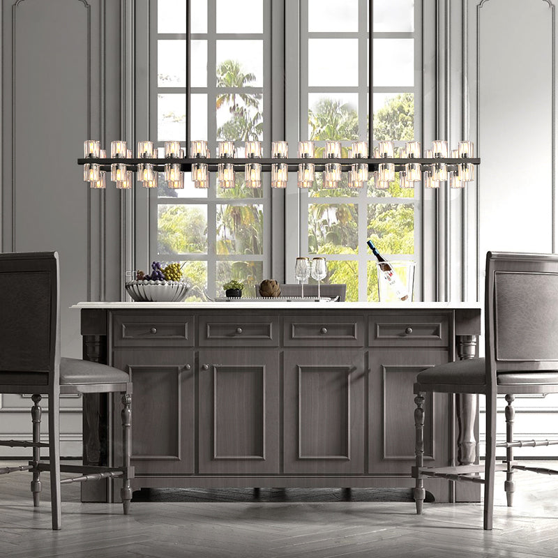 Industrial Rectangular Crystal Chandelier - Yami Lightings