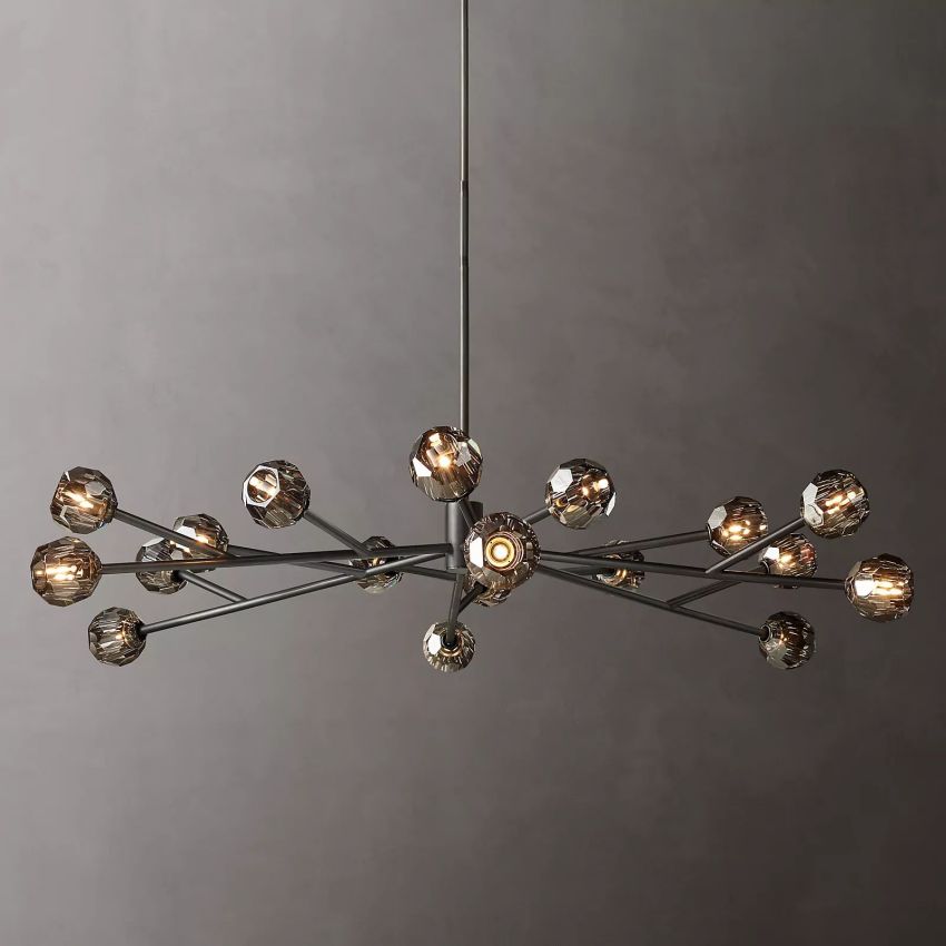 Belle De Crystal Ball Round Chandelier 72" - Yami Lightings