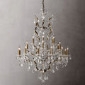 19TH C.Clear Royal Cut Crystal Round Chandelier 40" 