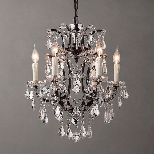 19TH C.Clear Royal Cut Crystal Round Chandelier 18" 