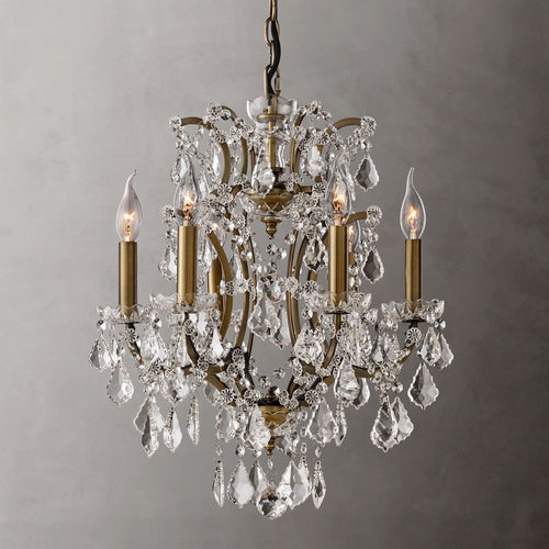 19TH C.Clear Royal Cut Crystal Round Chandelier 18" 
