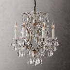 19TH C.Clear Royal Cut Crystal Round Chandelier 18" 