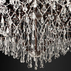 19TH C.Clear Royal Cut Crystal Round Chandelier 101" 