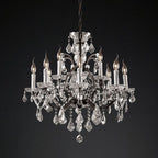 19TH C.Clear Royal Cut Crystal Round Chandelier 28" 