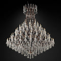 19TH C.Clear Royal Cut Crystal Round Chandelier 101" 